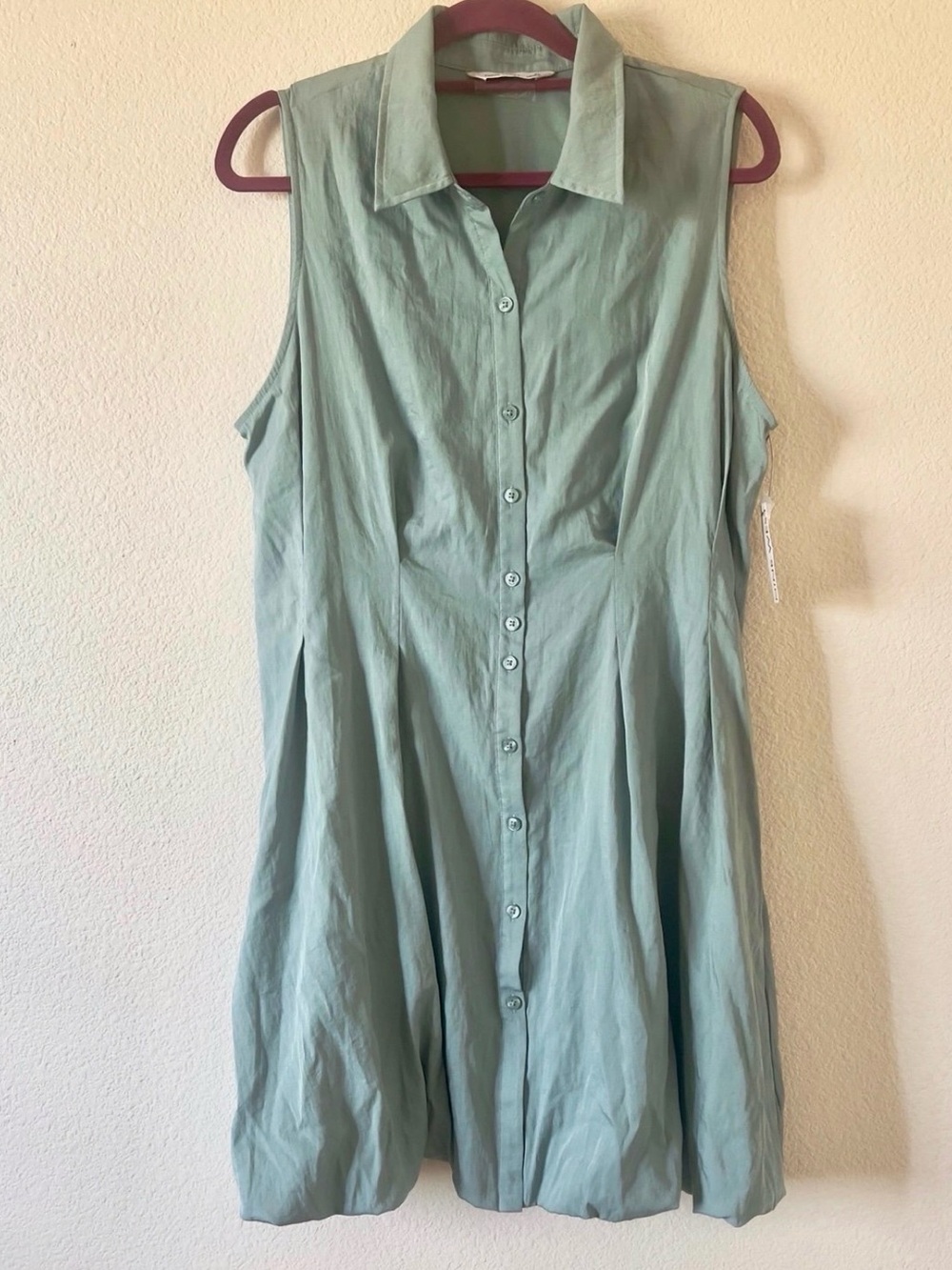 NWT Nine West A-Line Shirt Dress in Sage Green